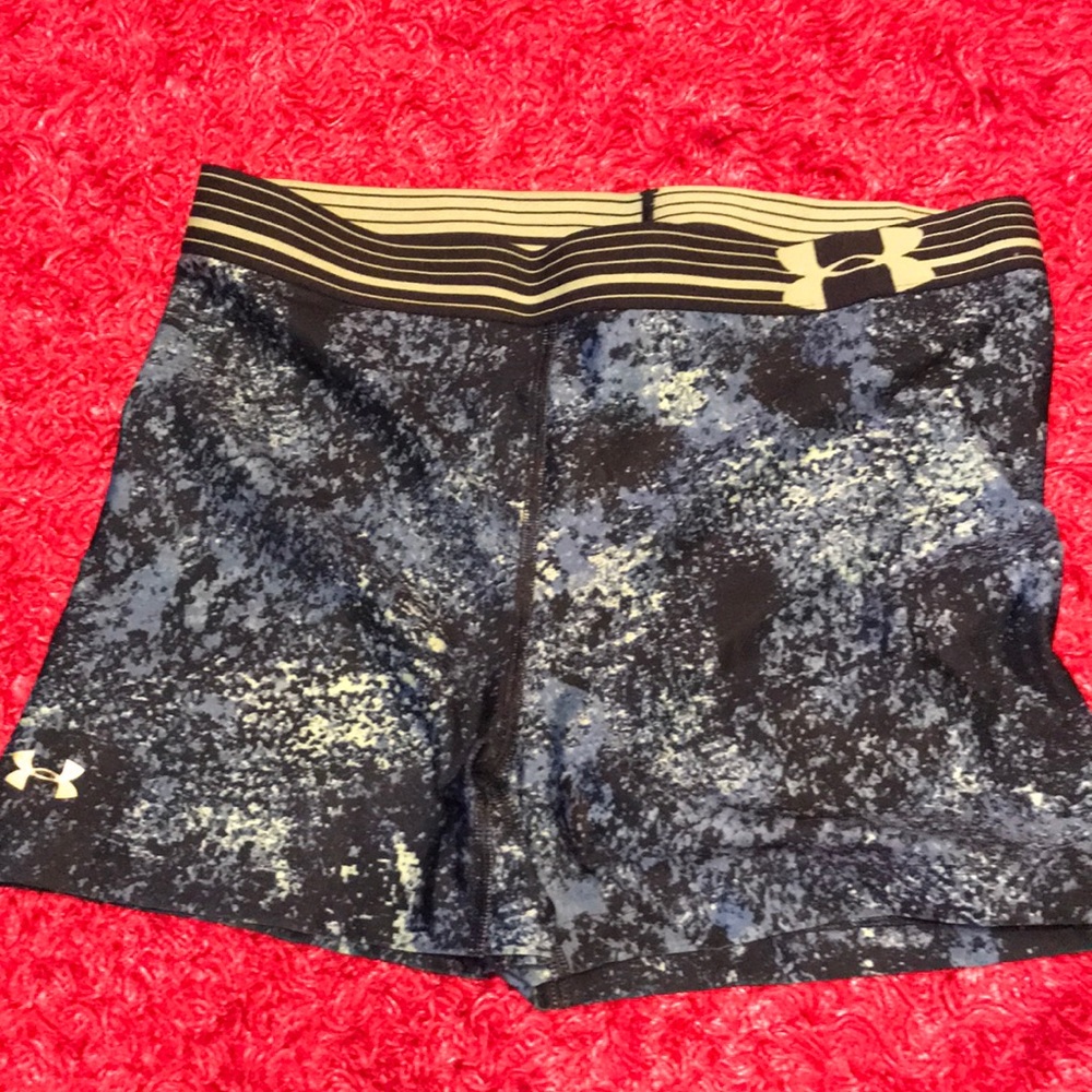 Under Armour splatter blue spandex